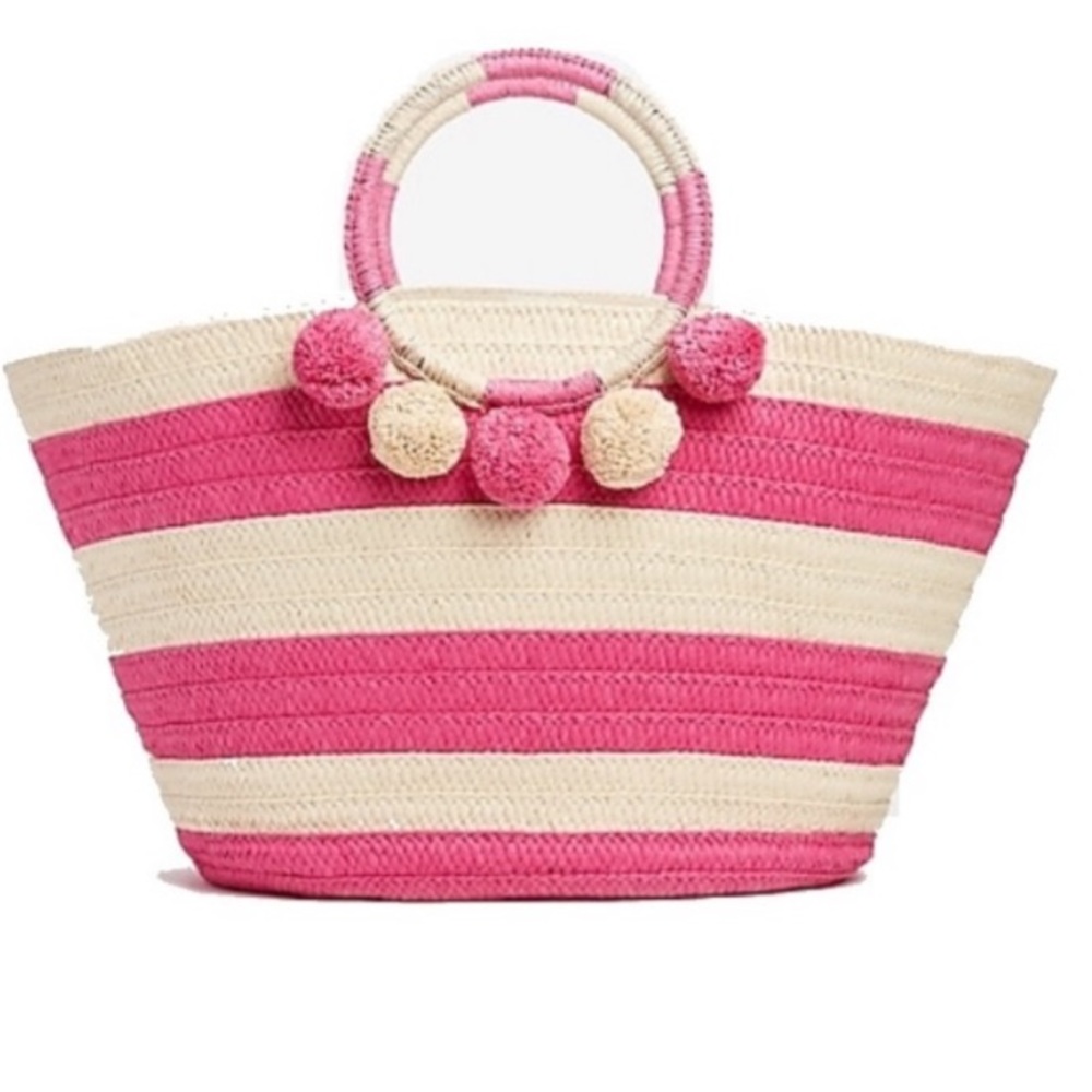 SHIRALEAH Vegan Bright Pink Capri Tote Beach bag NWT